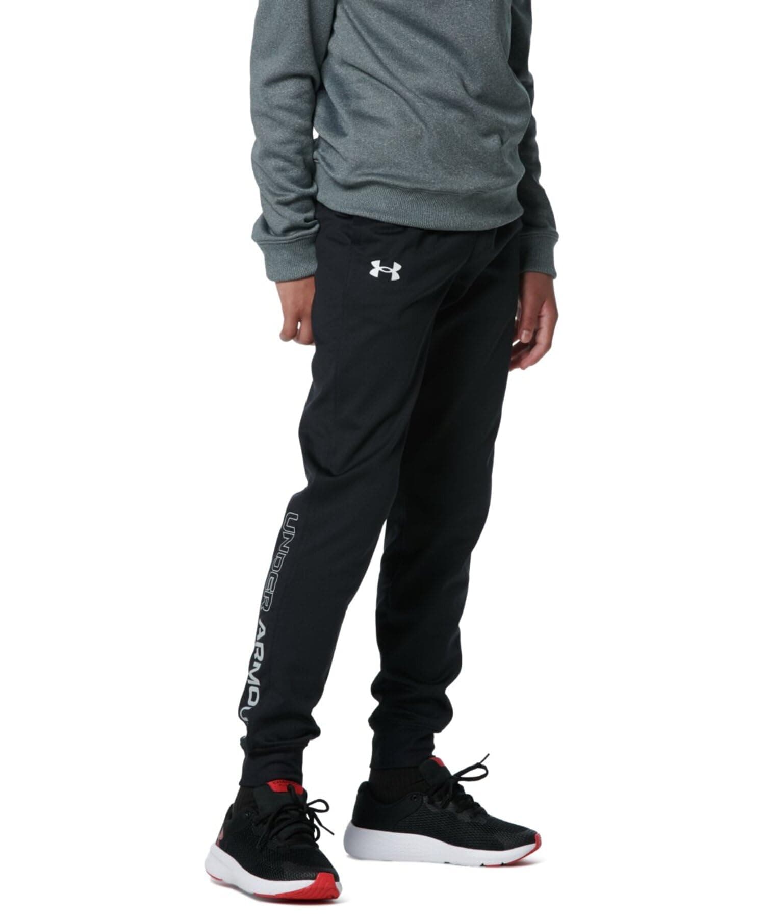 Under Armour Boys' Brawler 2.0 Tapered Pants Standard X-Large Black (001)/White
