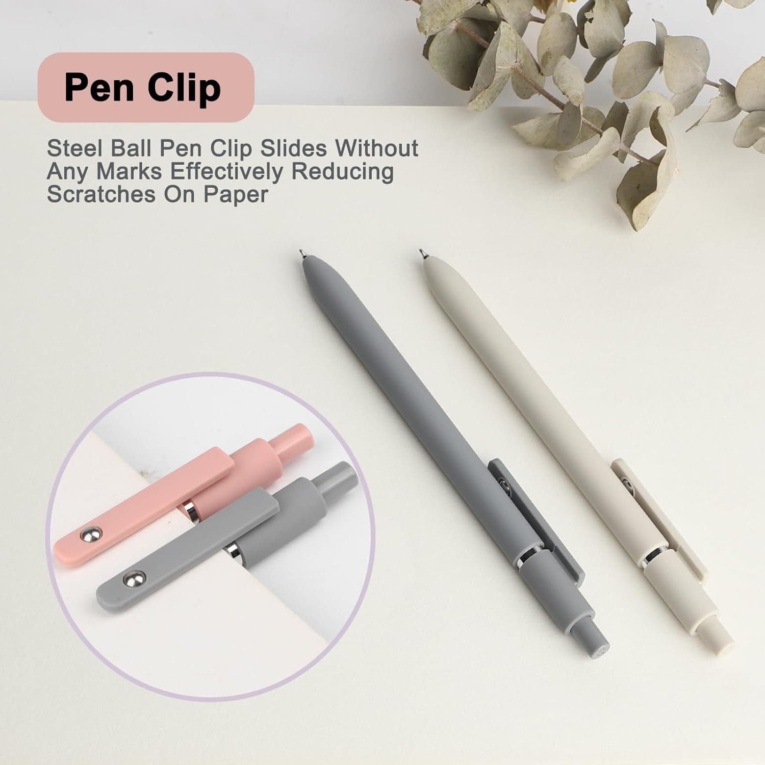 FIOVER 5 piezas de bolígrafos de gel con tinta de secado rápido, bolígrafos retráctiles de punta fina, bolígrafos de gel de bola rodante con tinta negra, escritura suave para escuela, oficina y hogar Morandi 1 cuenta (paquete de 5) - Image 5