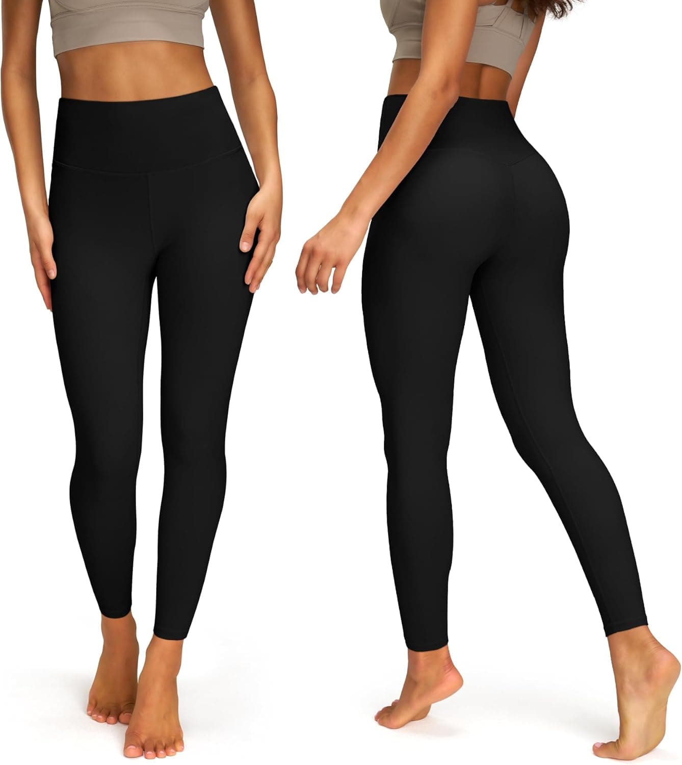 Leggings for Women - High Waisted Full Length Buttery Soft Yoga Pants for Workout Athletic Daily 01-black Small-Medium - Image 3