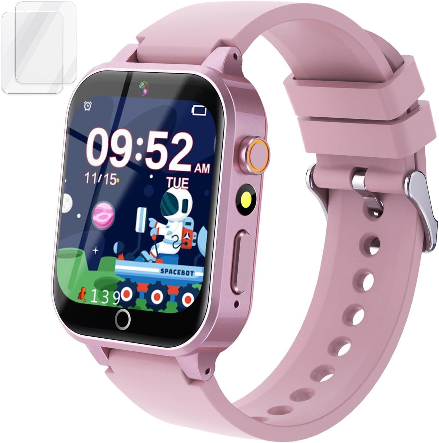 Kids Smart Watch Gift for Girls Age 5-12, 39 Games HD Touch Screen Watches with Video Camera Music Player Pedometer Flashlight 12/24 hr Educational Toys Birthday Gifts for Girls Ages 7 8 9 10 Pink