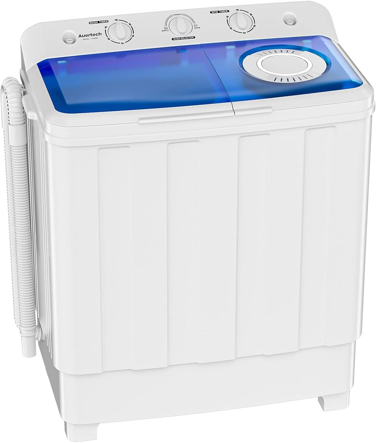 Auertech Portable Washing Machine, 28lbs Twin Tub Washer Mini Compact Laundry Machine with Drain Pump, Semi-automatic 18lbs W - Image 2