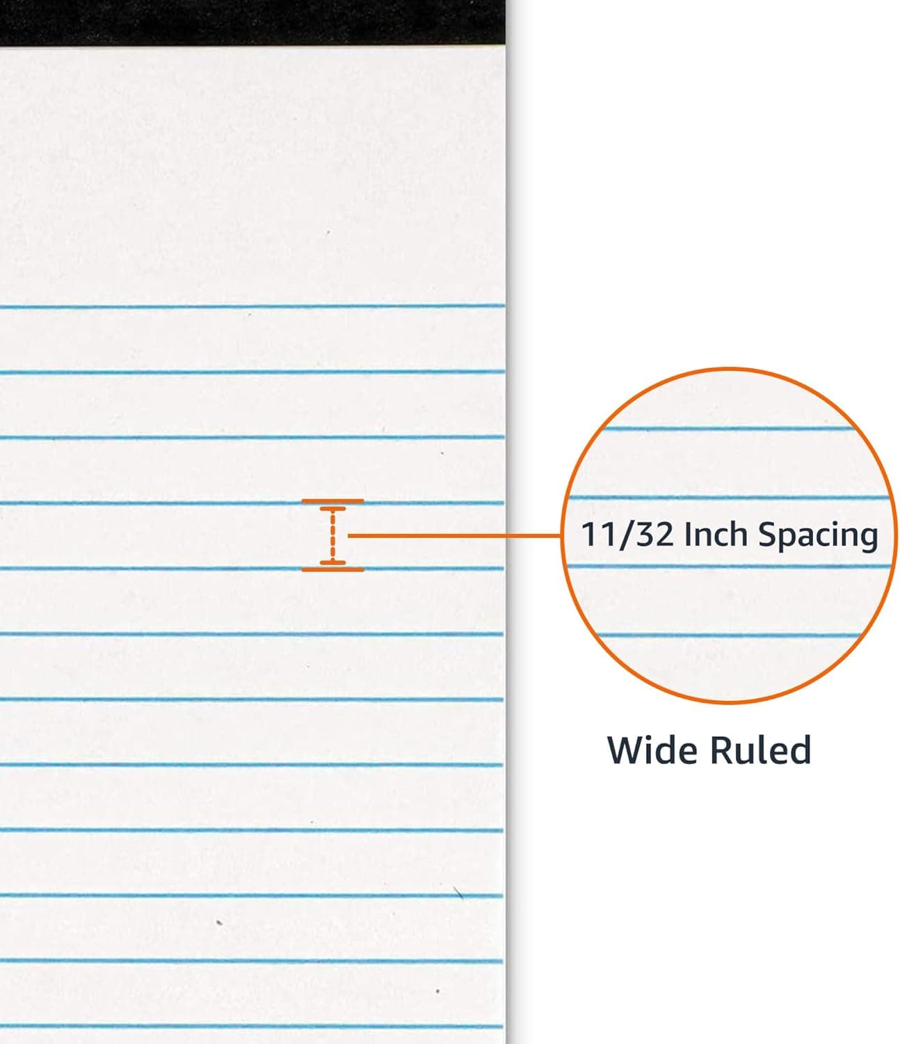 Amazon Basics Wide Ruled Lined Writing Note Pads, 8.5 inch x 11.75 inch, White, 12 Count (12 Pack of 50) White 8.5-Inch by 11.75-Inch - Image 3