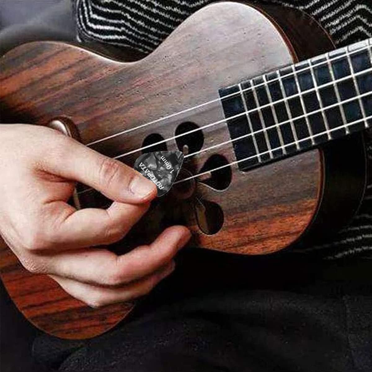 ROTOPATA Guitar Picks with Organizer Storage Box, 0.5 0.75 1.0 mm Thin Medium Heavy Plectrums, Colorful Celluloid Guitar Accessories for Bass Electric Acoustic Guitars Ukulele, 12 Pack - Image 8