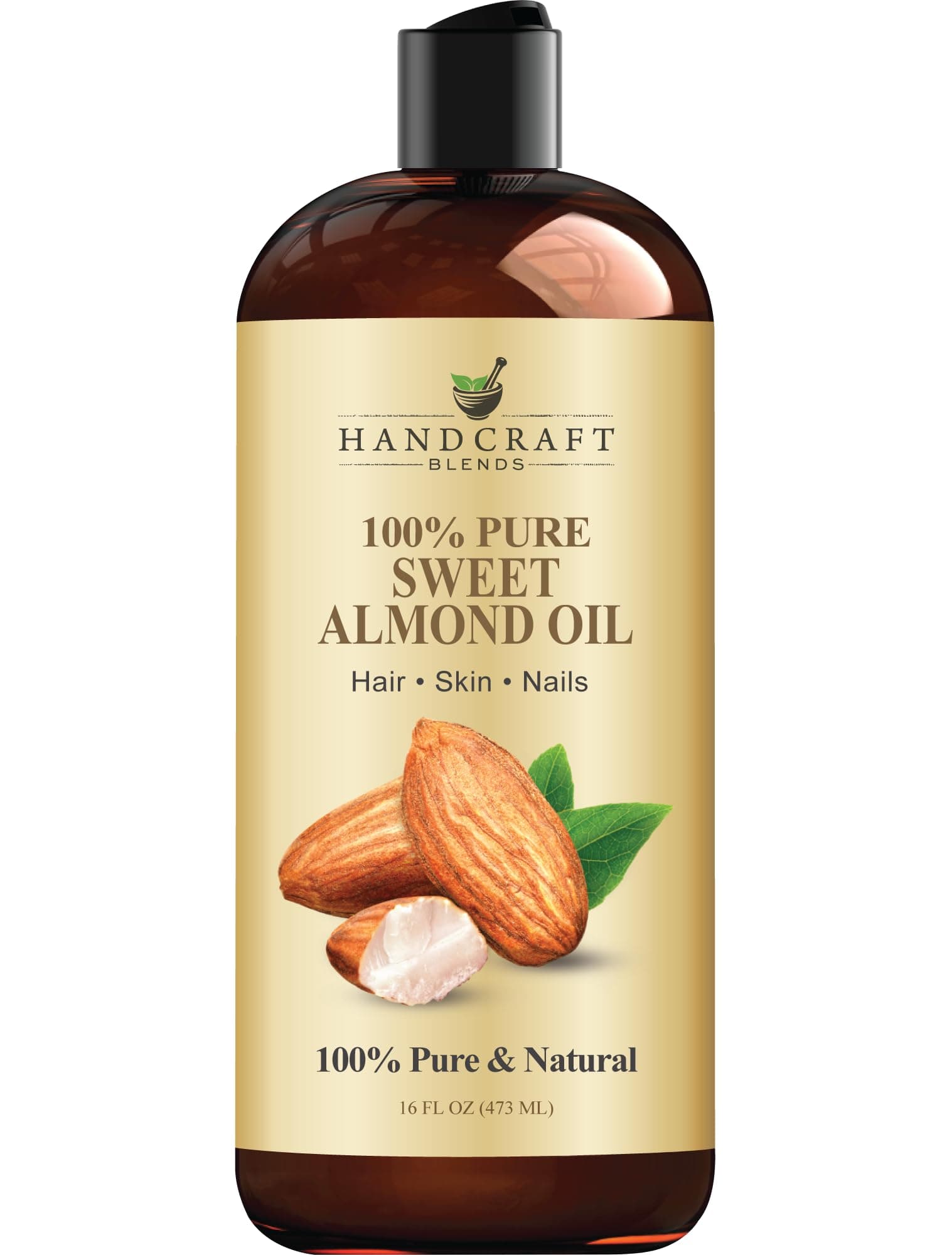 Handcraft Blends Sweet Almond Oil | 100% Pure and Natural | Bath & Body Oil | Premium Grade Carrier Oil | Skin | Hair | Body | Massage | Hexane-Free | 16 Fl Oz 16 Fl Oz (Pack of 1) Sweet Almond 16 Fl Oz (Pack of 1)
