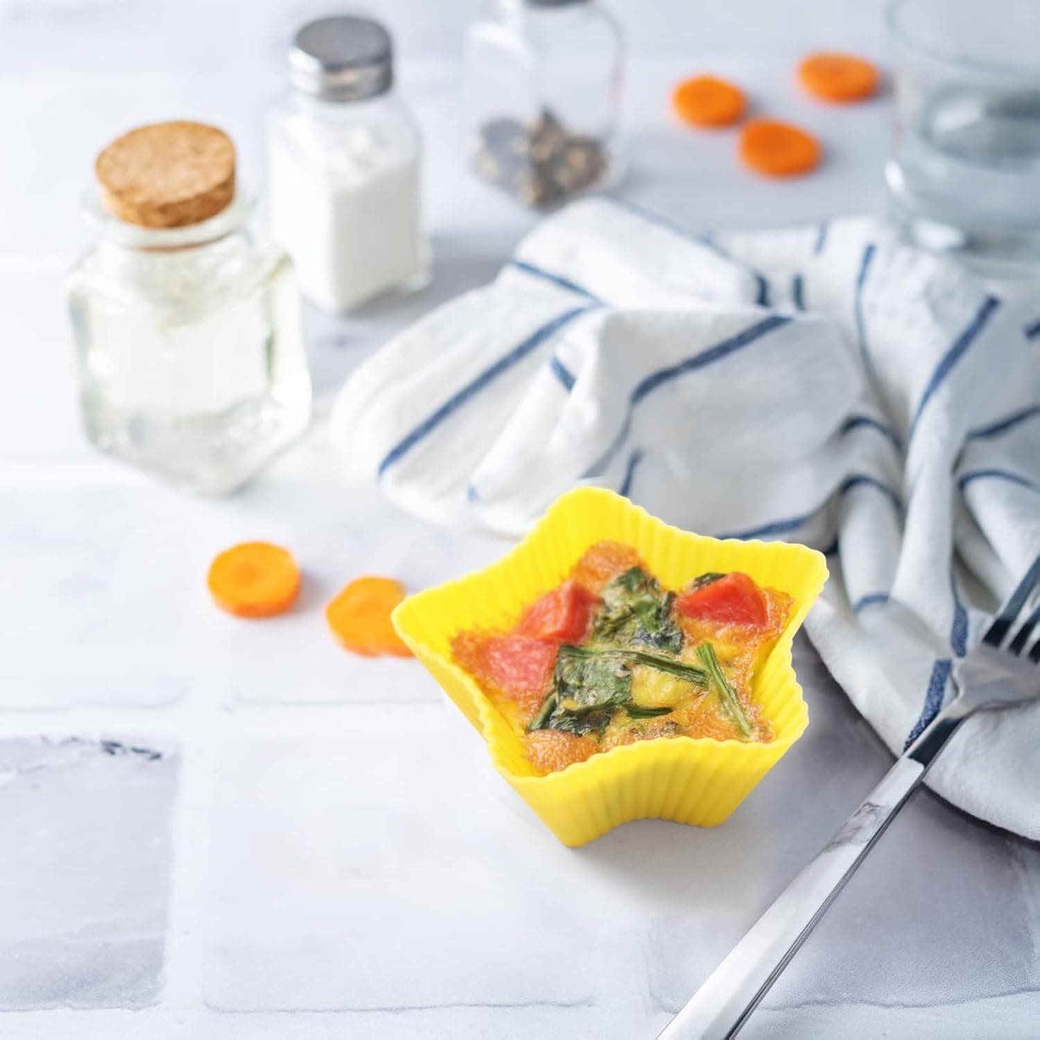 LetGoShop Silicone Cupcake Liners Reusable Baking Cups Nonstick Easy Clean Pastry Muffin Molds 4 Shapes Round, Stars, Heart, Flowers, 24 Pieces Colorful Multicolor - Image 6