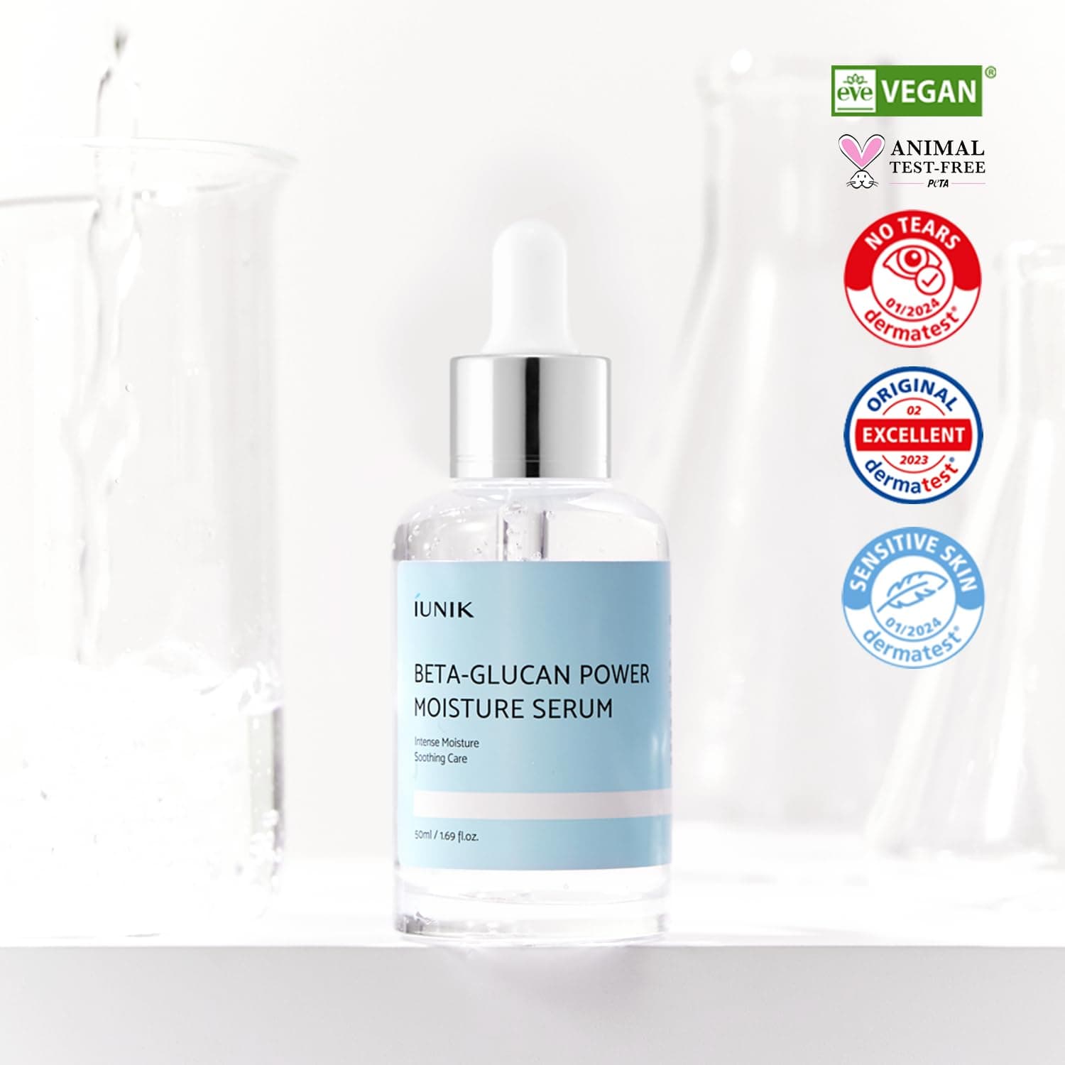 IUNIK Beta-Glucan Power Deep Moisture Vegan Serum Intense Hydration Mushroom Yeast Extracts Naturally-derived - Dry Mature Sagging Sensitive Skin Cell Regenerating Lifting Korean Skincare 1.71 Fl Oz (Pack of 1) - Image 3