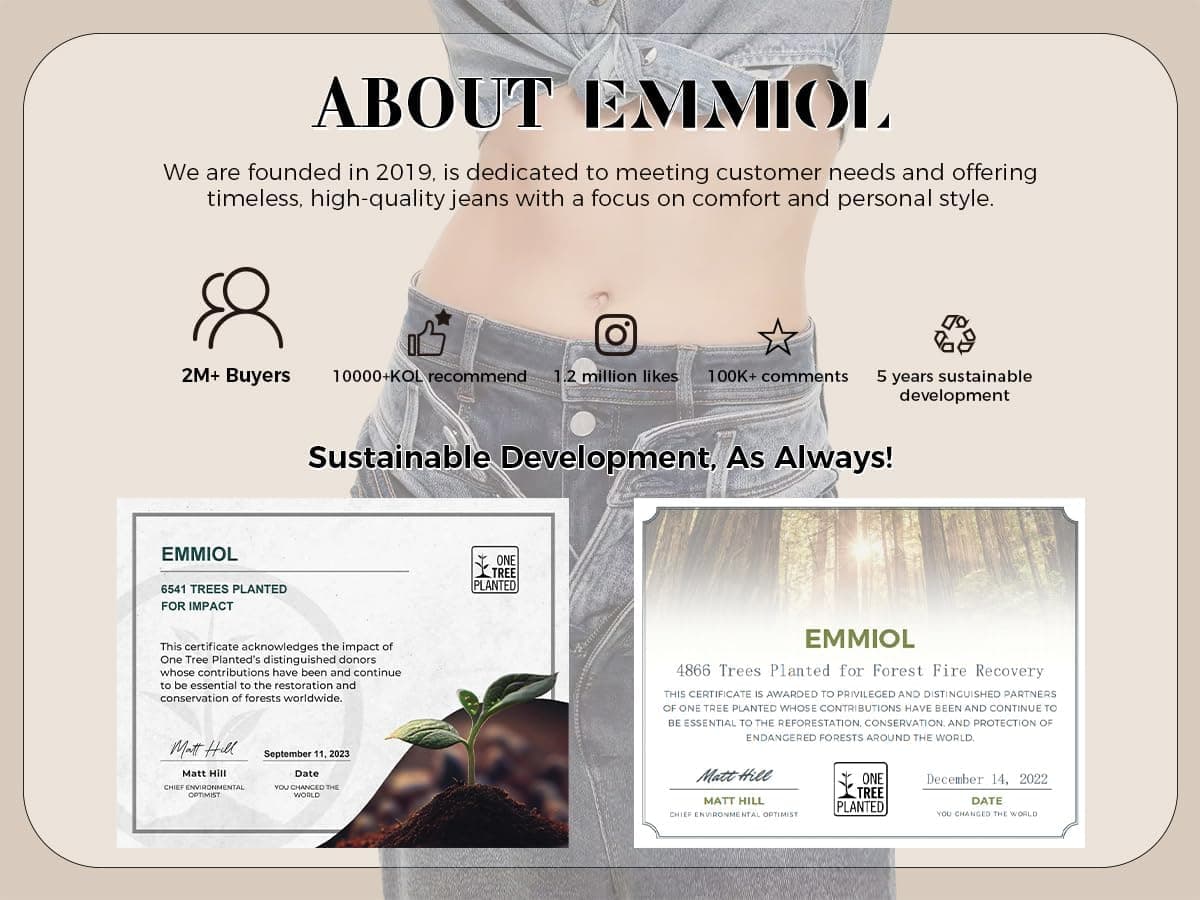 EMMIOL Women Boyfriends Hip Hop 90s Vintage Baggy Jeans Loose Denim Pants Mid-Low Waist Jeans Deep Blue-086 Medium - Image 5