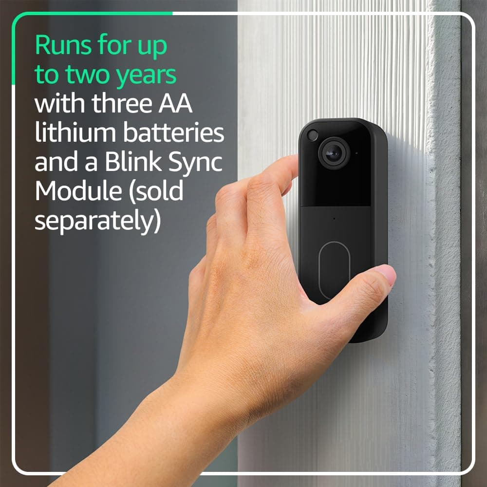 Blink Video Doorbell (newest model) – Head-to-toe HD view, two-year battery life, and simple setup. Required Sync Module not included – Add-On (Black) Black Add-On (Doorbell Only) Doorbell - Image 4