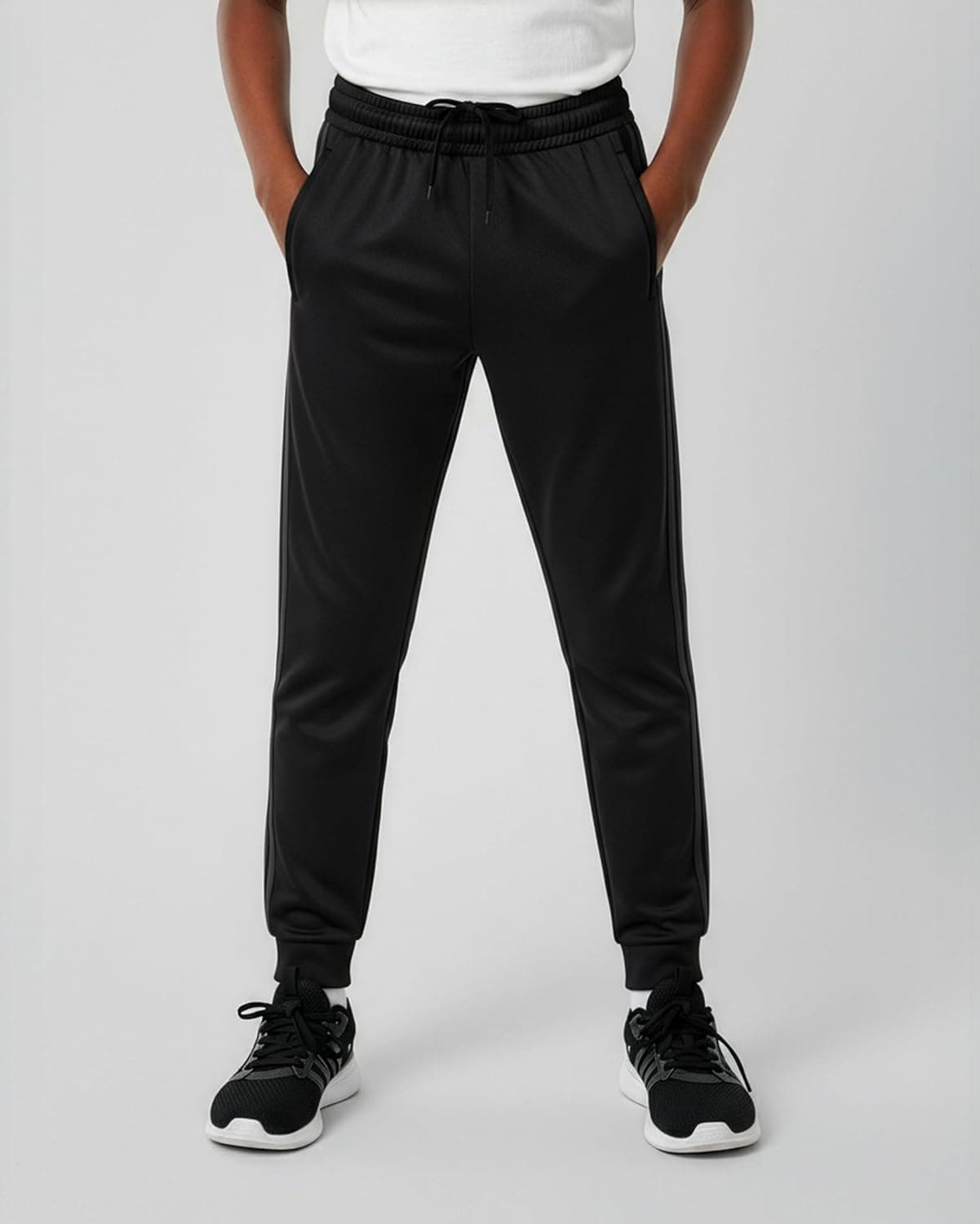 Real Essentials 3 Pack: Boys Joggers with Pockets – Boys Sweatpants Athletic Jogger Pants for Kids (Sizes 4–18) Large Set 1 - Image 3