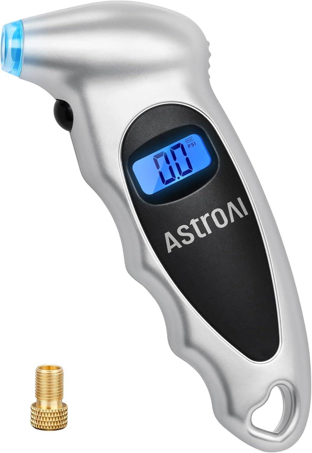 AstroAI Tire Pressure Gauge Digital 0-150PSI (Accurate in 0.1 Increments), 4 Settings Stocking Stuffers for Car Truck Bicycle with Backlight LCD and Presta Valve Adaptor, Sliver Silver - Image 2