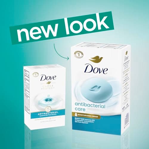 Dove Beauty Bar Soap Antibacterial Care 6 Count For Clean, Moisturized Skin, Removes Bacteria 3.75 oz - Image 3