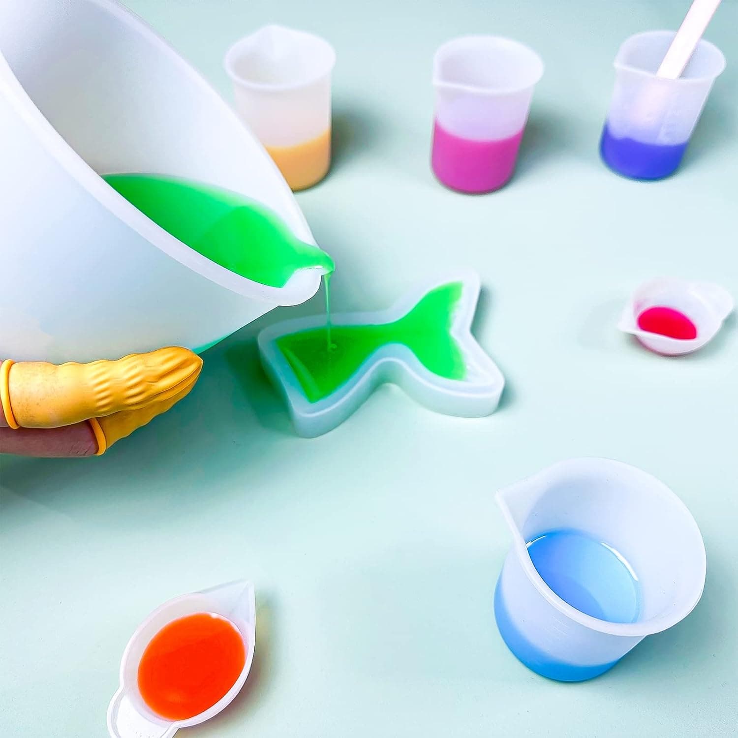 Silicone Measuring Cups for Resin Supplies - Kit With 600ml & 100ml Mixing Cups and Tools for Molds, Epoxy, Cooking, Casting Moulds, Jewelry Making - Image 6