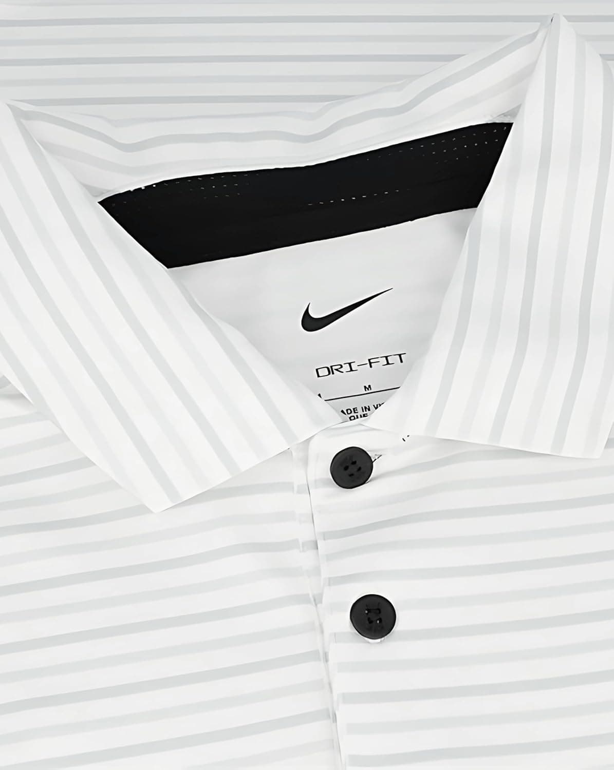 Nike Men's Dri-FIT Tour Golf Polo White | Black (Stripes) Large - Image 4