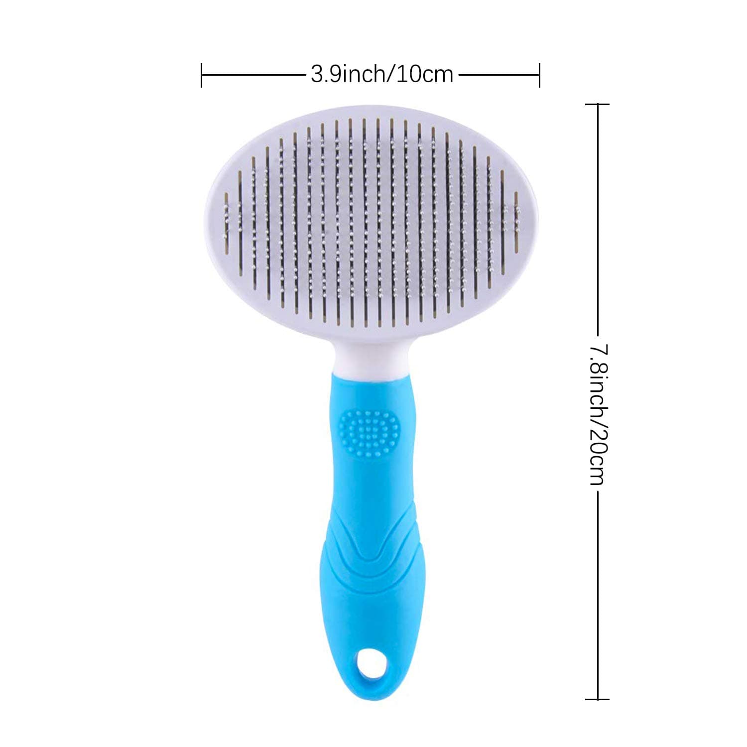 Cat Grooming Brush, Pets Skin Friendly Self Cleaning Slicker Massage Brushes for Shedding Dogs Cats Hair Gentle Remove Loose Undercoat with Long or Short Hairs for All Fur Type- UPGRADED BLUE - Image 4