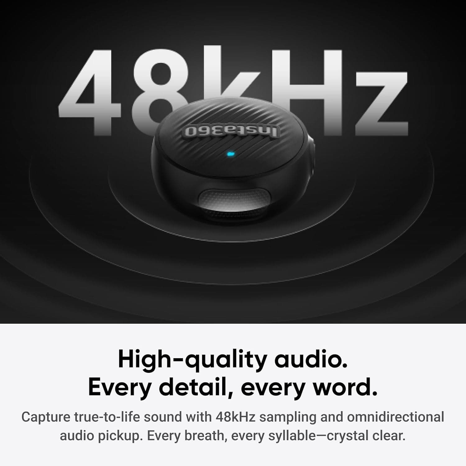 Transmisor Insta360 Mic Air, 7.9g Ultraligero, Micrófono Inalámbrico, Cancelación de Ruido, Vlog, Streaming, Compatible con X5/X4/X4 Air/Ace Pro 2/GO Ultra - Image 3