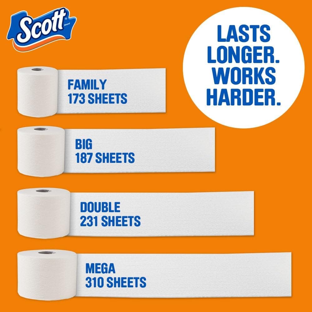 Scott ComfortPlus Toilet Paper, 12 Double Rolls, 231 Sheets per Roll, Septic-Safe, 1-Ply Toilet Tissue Double 231 sheets (Pack of 12) - Image 3
