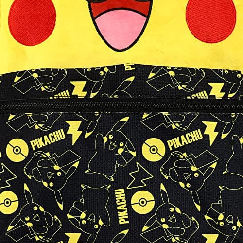 BIOWORLD Unisex Kid's Pokemon Pikachu Character 16'' Backpack, Black, One Size - Image 7