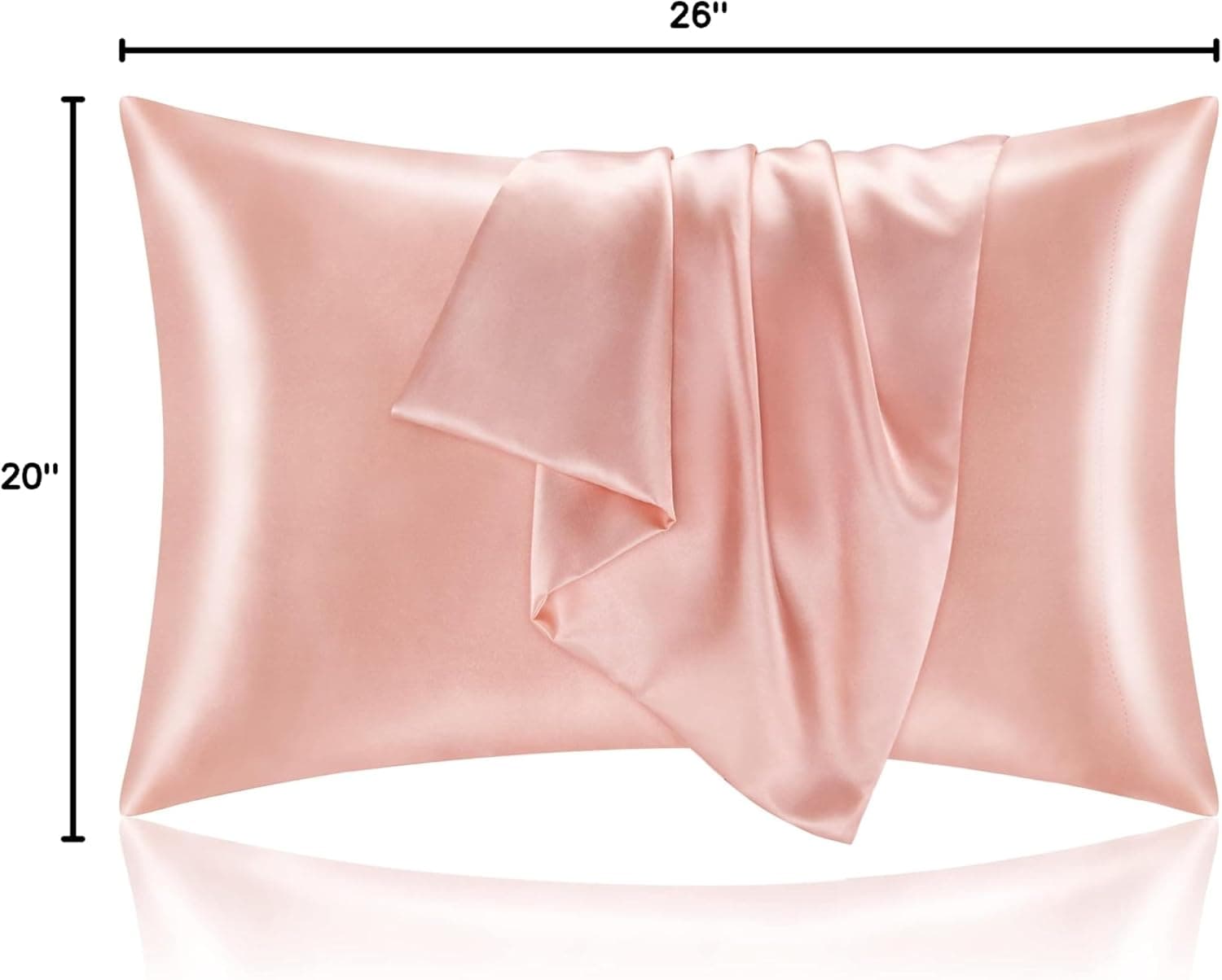 BEDELITE Satin Pillowcase for Hair and Skin, Super Soft and Cooling Similar to Silk Pillow Cases 2 Pack with Envelope Closure, Gift for Women Men(20"x26" Standard Size, Coral) Standard (20x26 Inch) Coral 2 - Image 10
