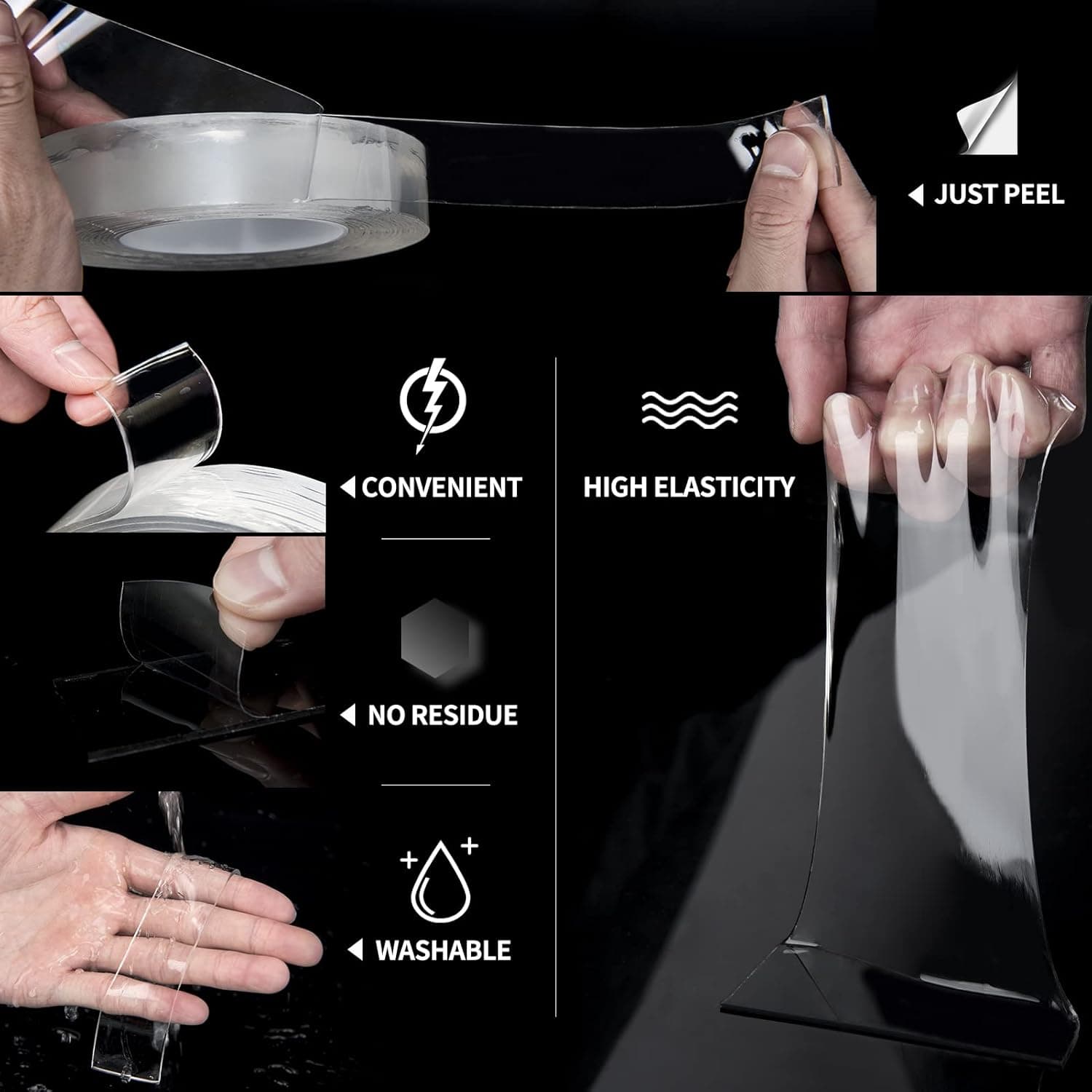 Art3d Double-Sided Mounting Tape (10FT), Multipurpose Removable Adhesive Foam Tape, Transparent, Household 1/24" x 1/2" x 10' 1 - Image 10