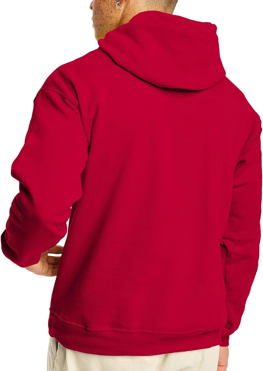 Hanes Men's EcoSmart Fleece Hoodie Sweatshirt X-Large Deep Red - Image 4
