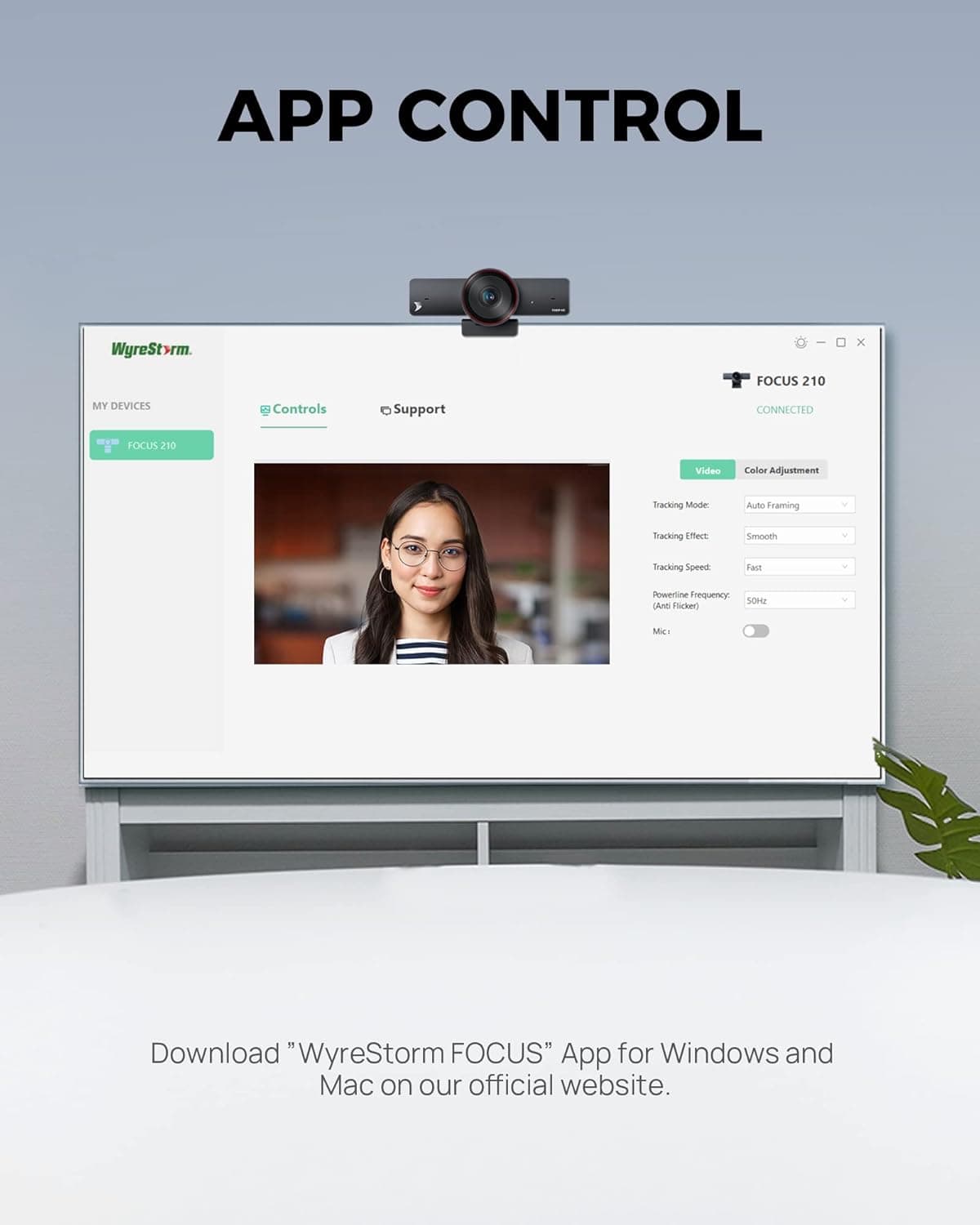 WYRESTORM 4K Webcam with AI Tracking, 120° FOV Wide Angle, Auto Framing, 90fps, 8X Digital Zoom, Dual AI Noise-canceling Mics, Video Conference Room Camera, Zoom Certified, Works for Microsoft Teams Focus 210 - Image 9