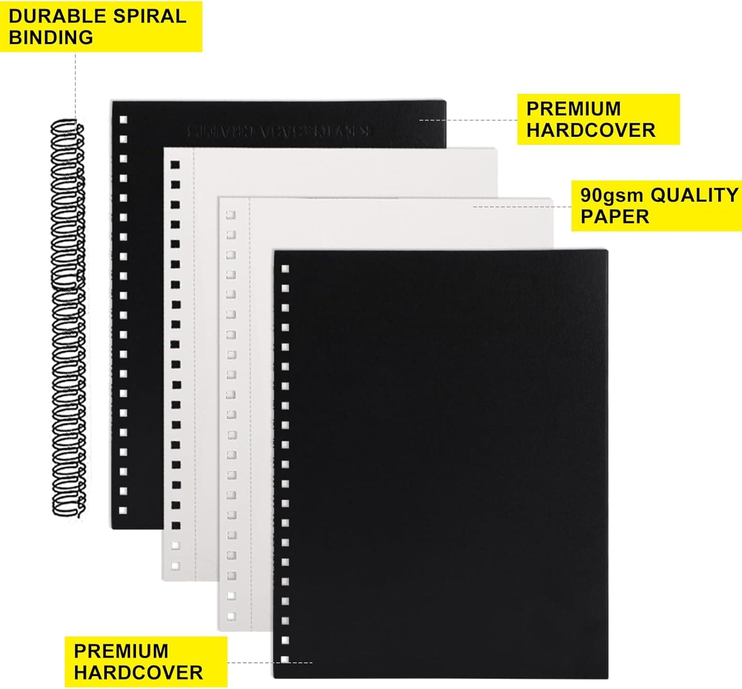 8.5x11inches Hardbound Sketch Book, Spiral Bound Sketch Pad, 80-Sheets 90gsm Inner Paper, Acid Free Drawing Art Paper, Prefect Works with Kids and Adults - Image 6