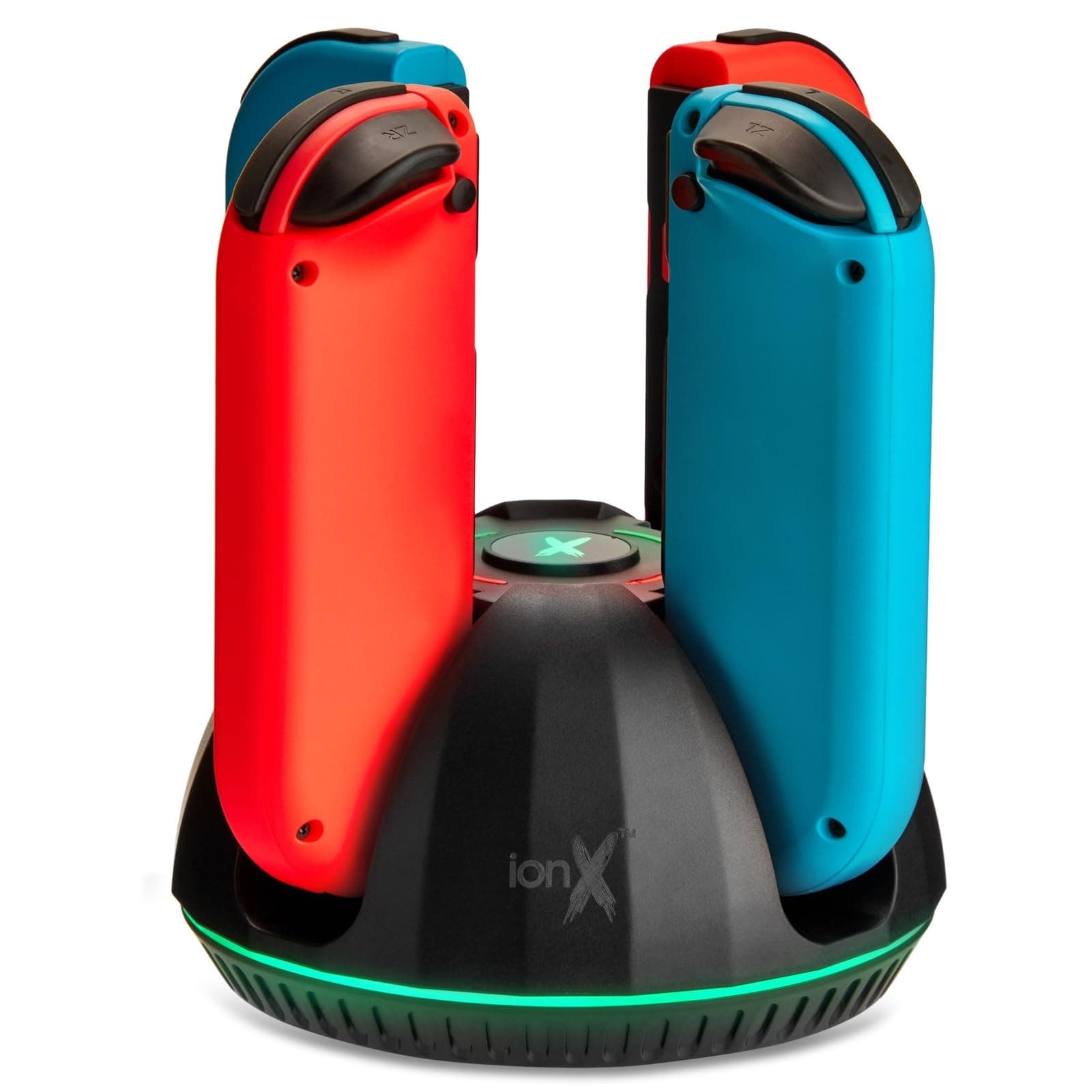 Switch Charging Dock 4-Slot Game Controller Holder Charger - Black, USB-C, 4 Ports - Fast Charging & LED Indicators & USB Charging Station - Compatible with Nintendo Switch Joy-Con Controllers