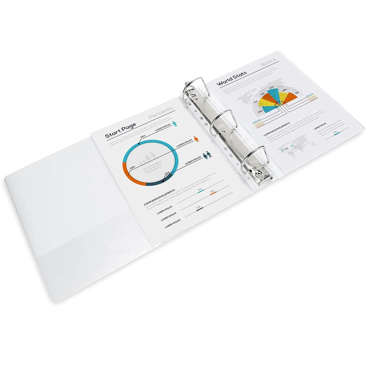 Amazon Basics 3 Ring Binders, 3 Inch, 2 Pack, D-Ring Organizer for School, Home Office, White 2-Pack 3-inch - Image 4