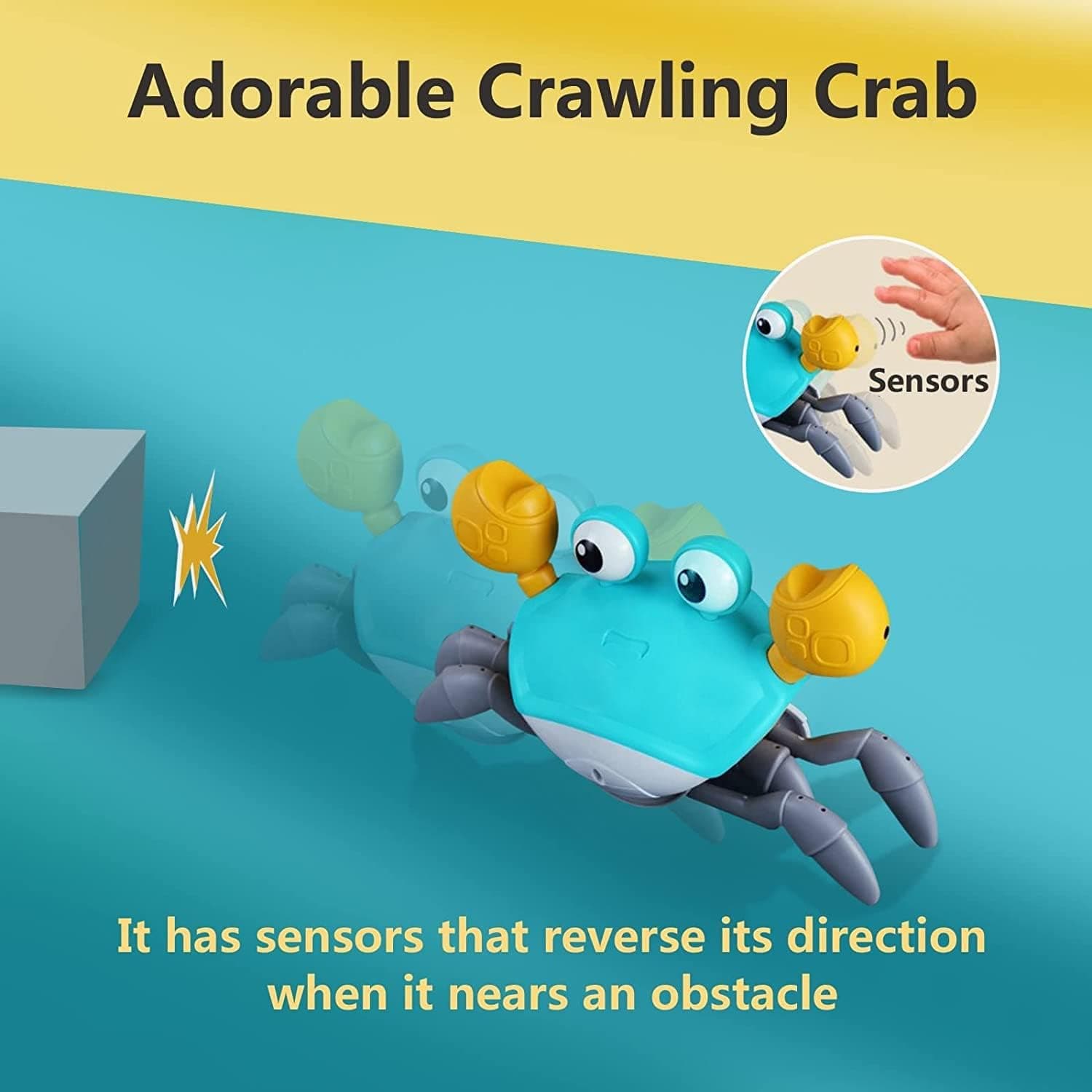 control future Crawling Crab Baby Toy - Infant Tummy Time Toys 3 4 5 6 7 8 9 10 11 12 Babies Boy 3-6 6-12 Learning Crawl 9-12 12-18 Walking Toddler 36 Months Old Music Development 1st Birthday Gifts Green - Image 4