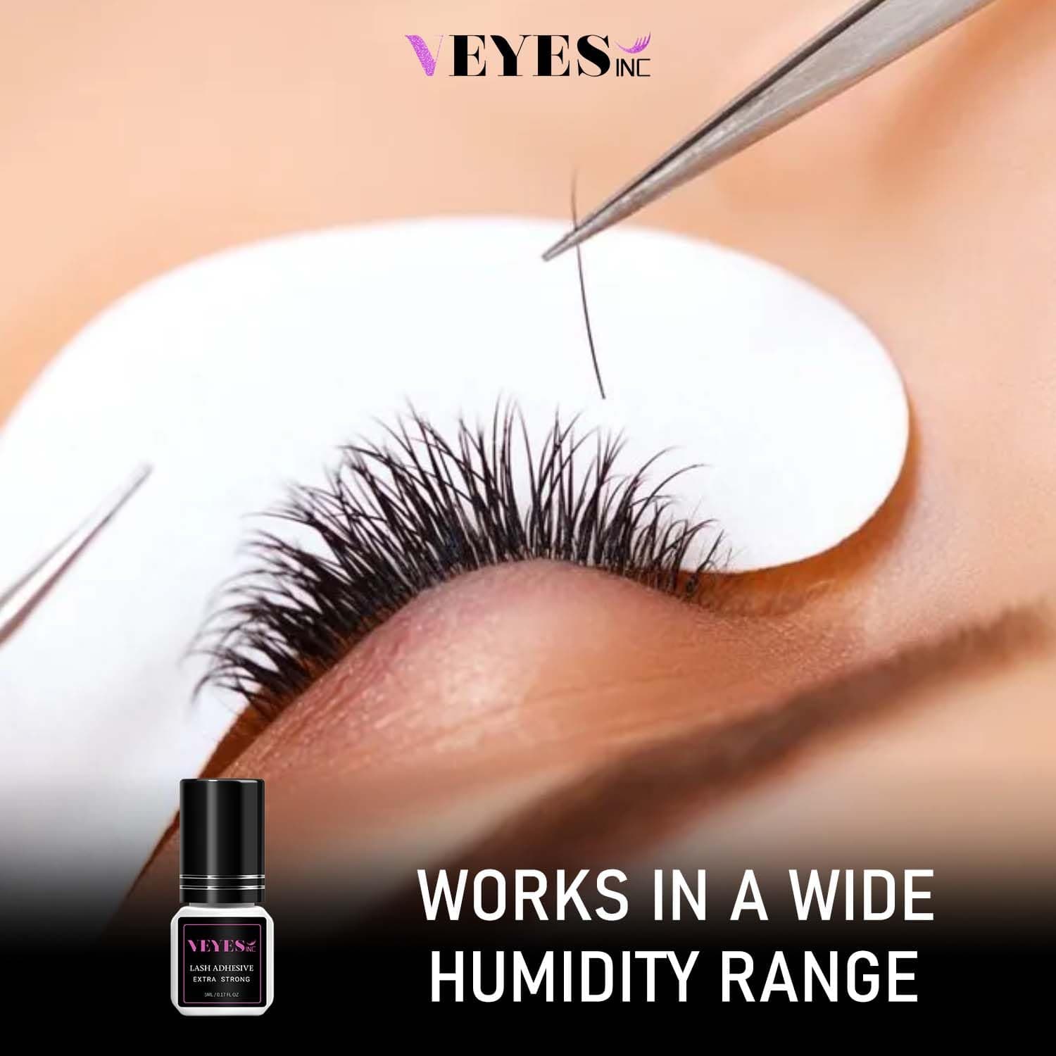 VEYES INC Eyelash Extension Glue - Extra Strong Professional Lash Glue 5ml | 1 Sec Drying time | Retention - 8 Weeks | Black Adhesive for Semi-Permanent Extensions Salon Use for Lash Tech - Image 8