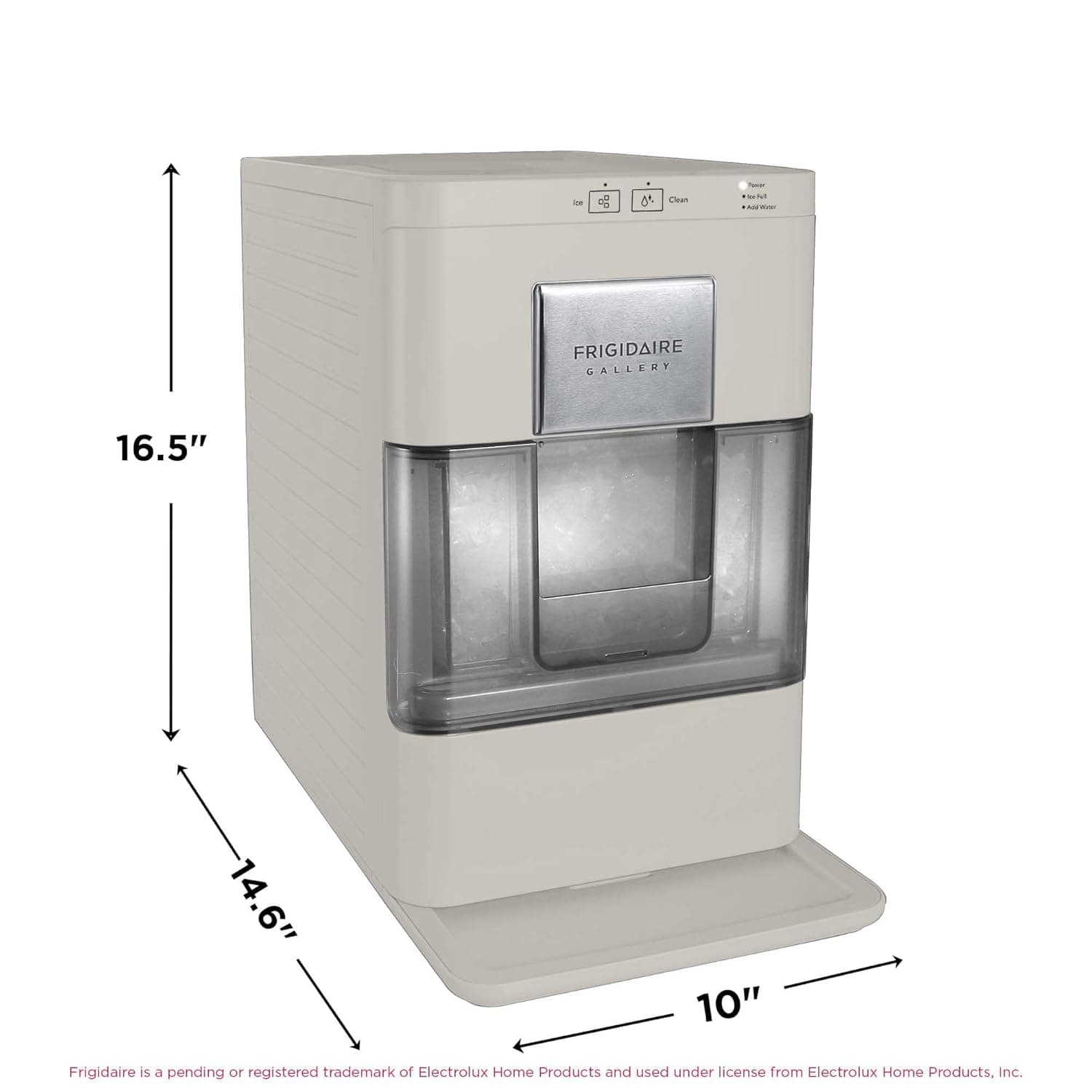 Frigidaire Nugget Ice Maker, Countertop Ice Machine with Transparent Window, Sonic Ice Maker with 44 lbs. Capacity, Auto Self Cleaning Ice Maker Machine, 2.0 Gen, Cream - 16.75D x 11.75W x 20.25H Cream - Nugget Ice - Image 6
