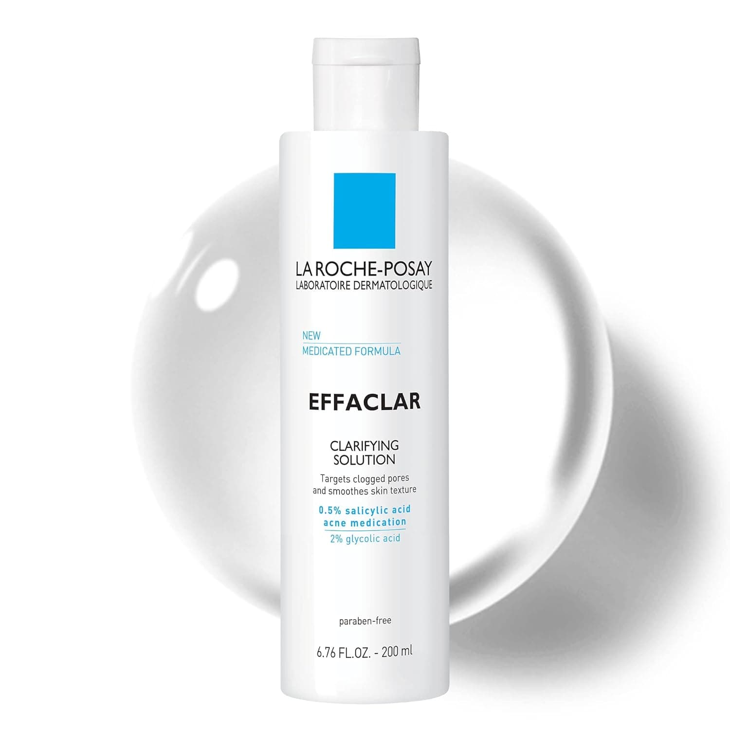 La Roche-Posay Effaclar Clarifying Solution Acne Toner with Salicylic Acid and Glycolic Acid, Pore Refining Oily Skin Toner, Gentle Exfoliant to Unclog Pores and Remove Dead Skin Cells - Image 2