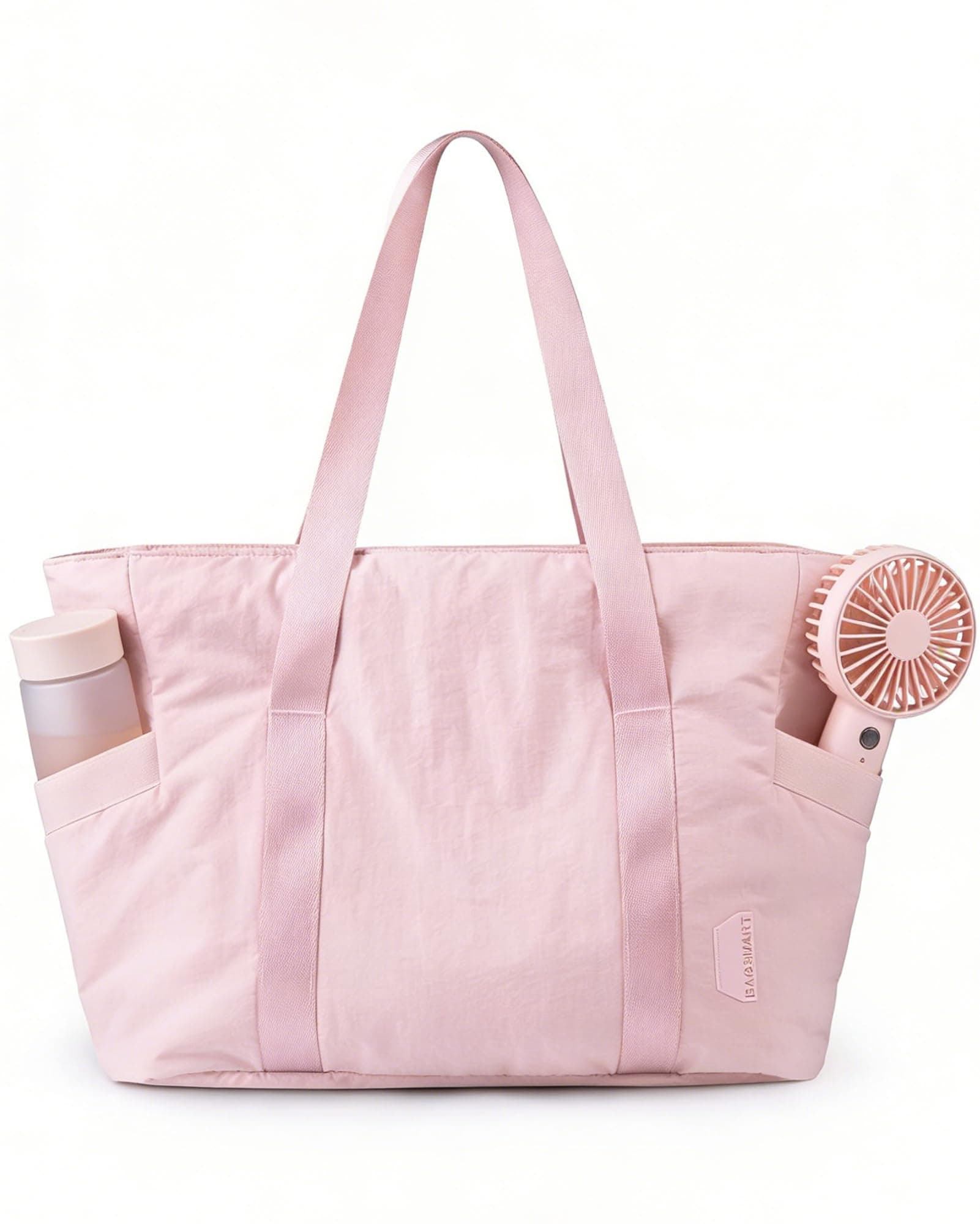BAGSMART Bolsa Tote para Mujeres, Bolsa Tote con Cierre, Bolsa de Trabajo con Compartimentos, Bolsa de Hombro para Enfermeras para Viajes, Gimnasio, Rosa Bebé Pequeña-24l