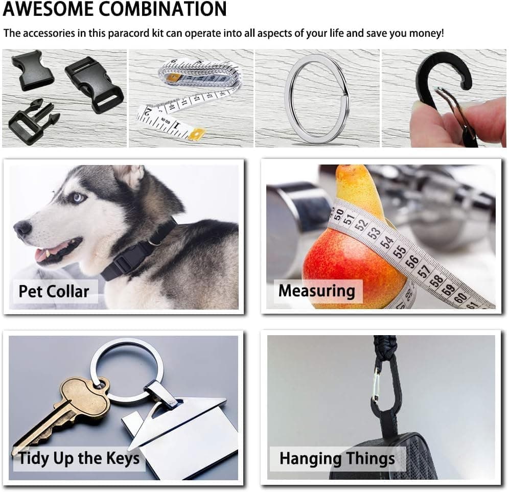 WEREWOLVES 80 Colors Paracord Cord, 550 Paracord Bracelet Crafting Combo Kits with Instruction - Multifunction Paracord Ropes, 10 Feet Each Parachute Cord for DIY Manual Braiding Supplies 80 Colors-Forest - Image 5