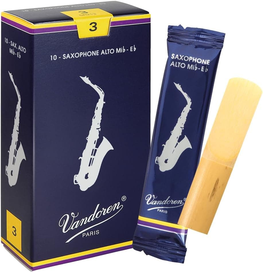Vandoren SR213 Alto Sax Traditional Reeds Strength 3; Box of 10 Strength 3 Alto Saxophone Reeds - Image 2
