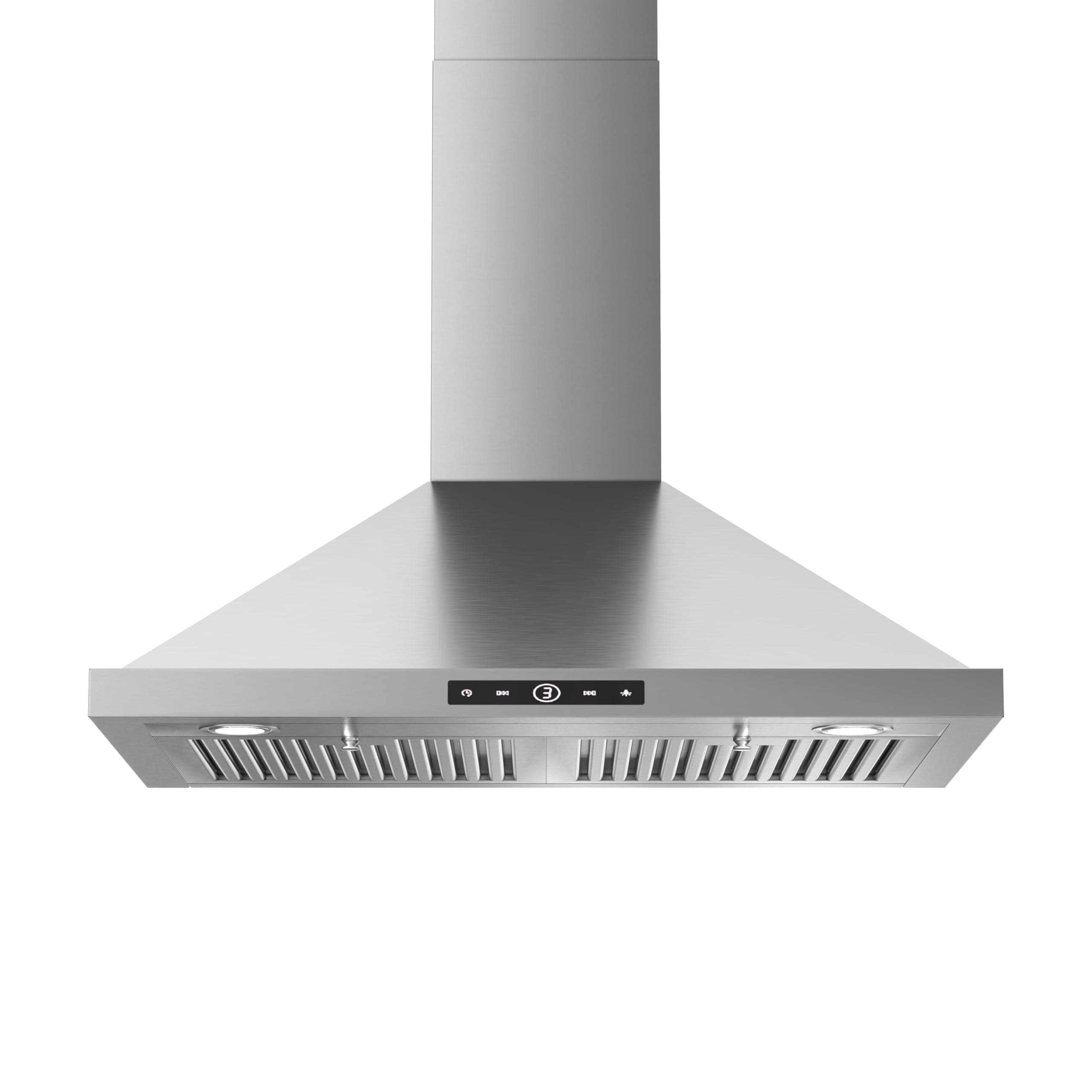 Wall Mount Range Hood 30 inch, 580 CFM, Ducted/Ductless Convertible, Stainless Steel Kitchen Vent Hood with 3-Speed Fan and LED Lights 30 inch Stainless steel(RP10)