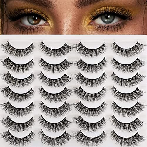 Newcally Lashes False Eyelashes Cat Eyes Wispy Natural Faux Mink Lashes 14 Pairs Pack Light Volume Short Fake Eye Lashes Multipack - Image 6