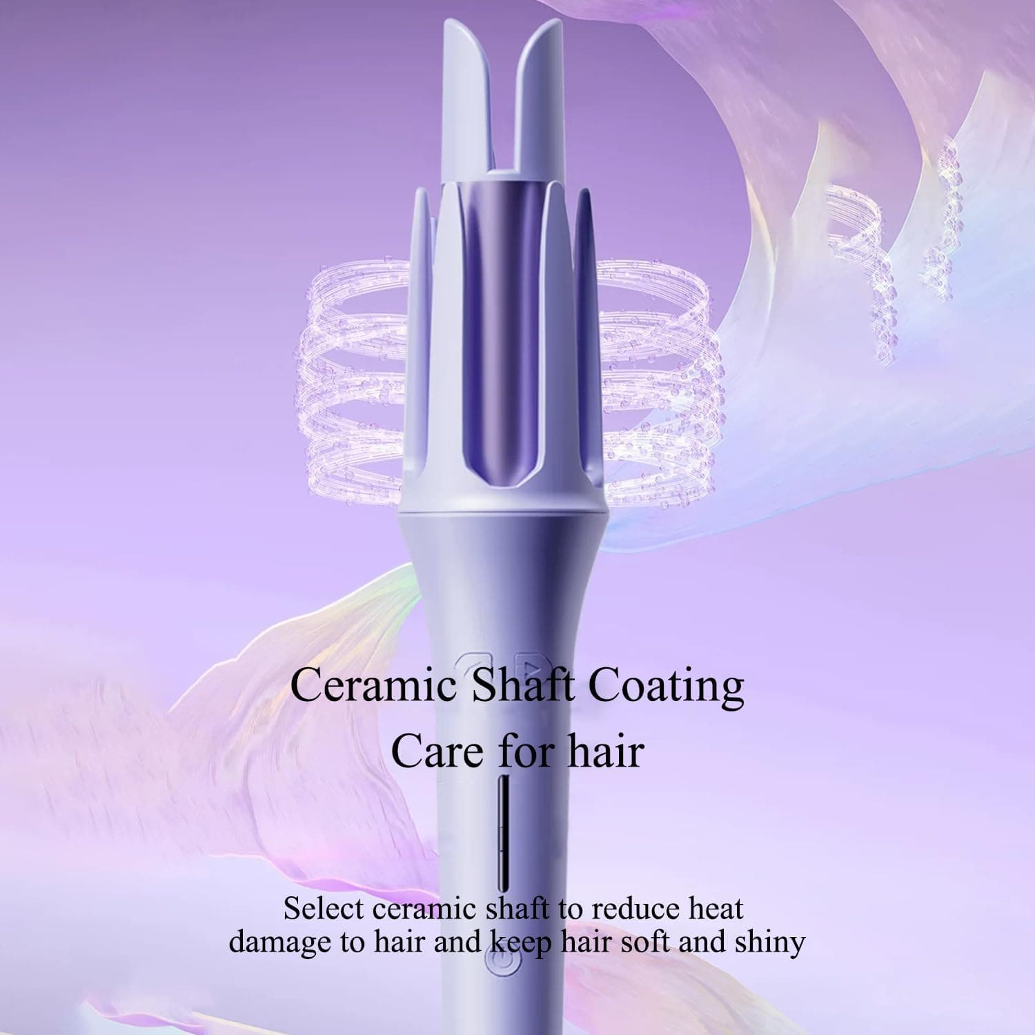 Automatic Hair Curler, 4 Temperature & 3 Timer Settings, Auto Shut-Off, Anti-Scald, Rotating Curling Wand Purple - Image 6
