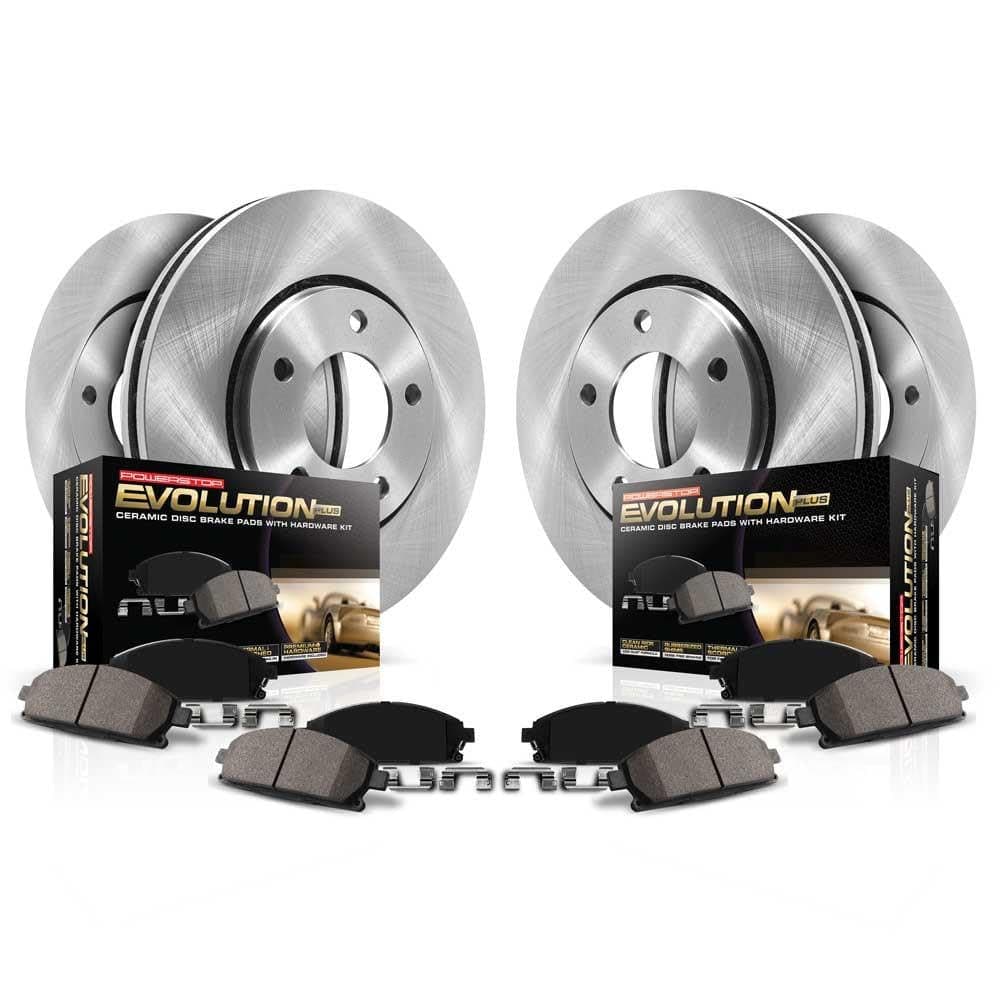 Power Stop KOE7501 Autospecialty Front and Rear Replacement Brake Kit-OE Brake Rotors & Ceramic Brake Pads For Volkswagen Passat 2015-2020 [Model Specific] Stock Replacement