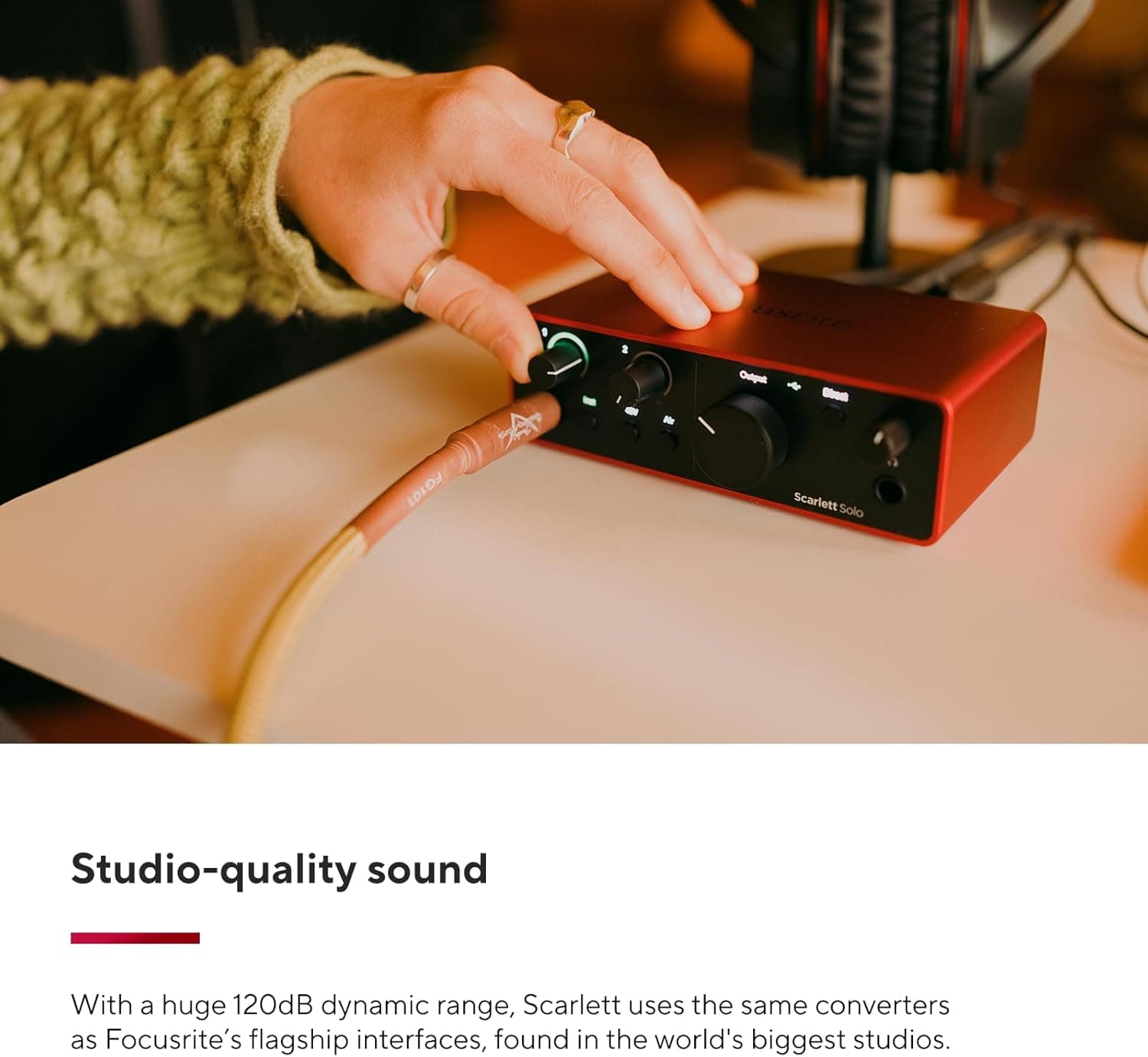 Focusrite Scarlett Solo 4th Gen USB Audio Interface, for the Guitarist, Vocalist, or Producer — High-Fidelity, Studio Quality Recording, and All the Software You Need to Record - Image 4