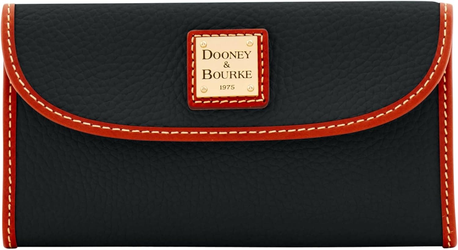 Dooney & Bourke Women's Continental Clutch in Pebble Grain Leather, Trifold Wallet with Multiple Card Holder, Black - Image 2