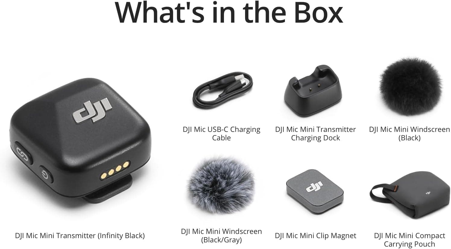 DJI Mic Mini Transmitter (Infinity Black), Ultralight, Wireless Lavalier Microphone for DJI Action 5 Pro/Osmo Pocket 3, Noise Cancelling, Wireless Microphone for Camera/iPhone/Android, Vlog, Streaming Mic Mini Transmitter (Infinity Black) Single - Image 6