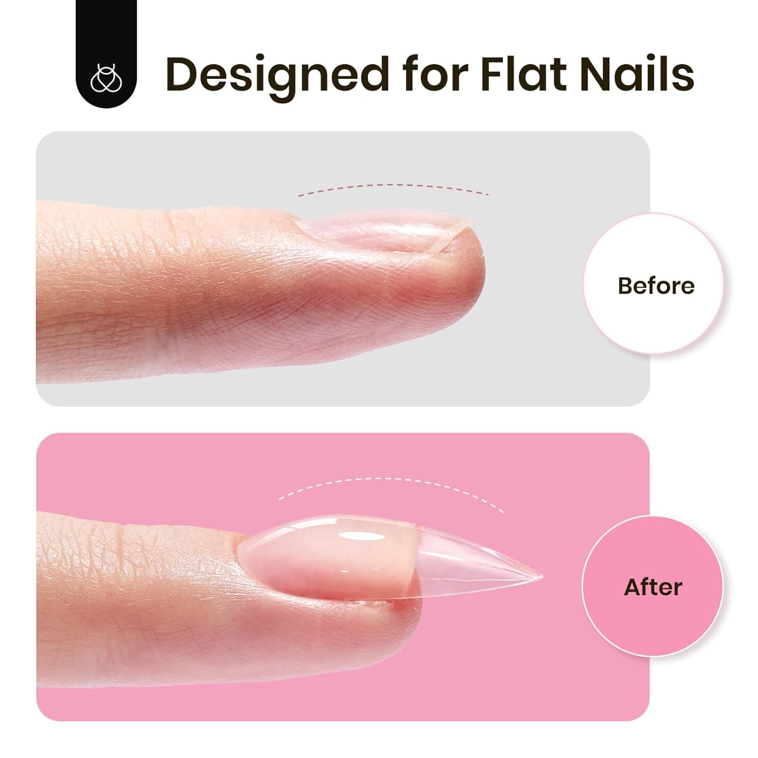 Beetles Tipex Gel Nail Kit, Medium Almond Nail Tips 224 Pcs 16 Sizes Pre-Building Pre-Etched Thick Acrylic Tips with Tipex Glue, Mini Lamp 1L-Almond Medium 224pcs (Tipex Nail Kit) - Image 7