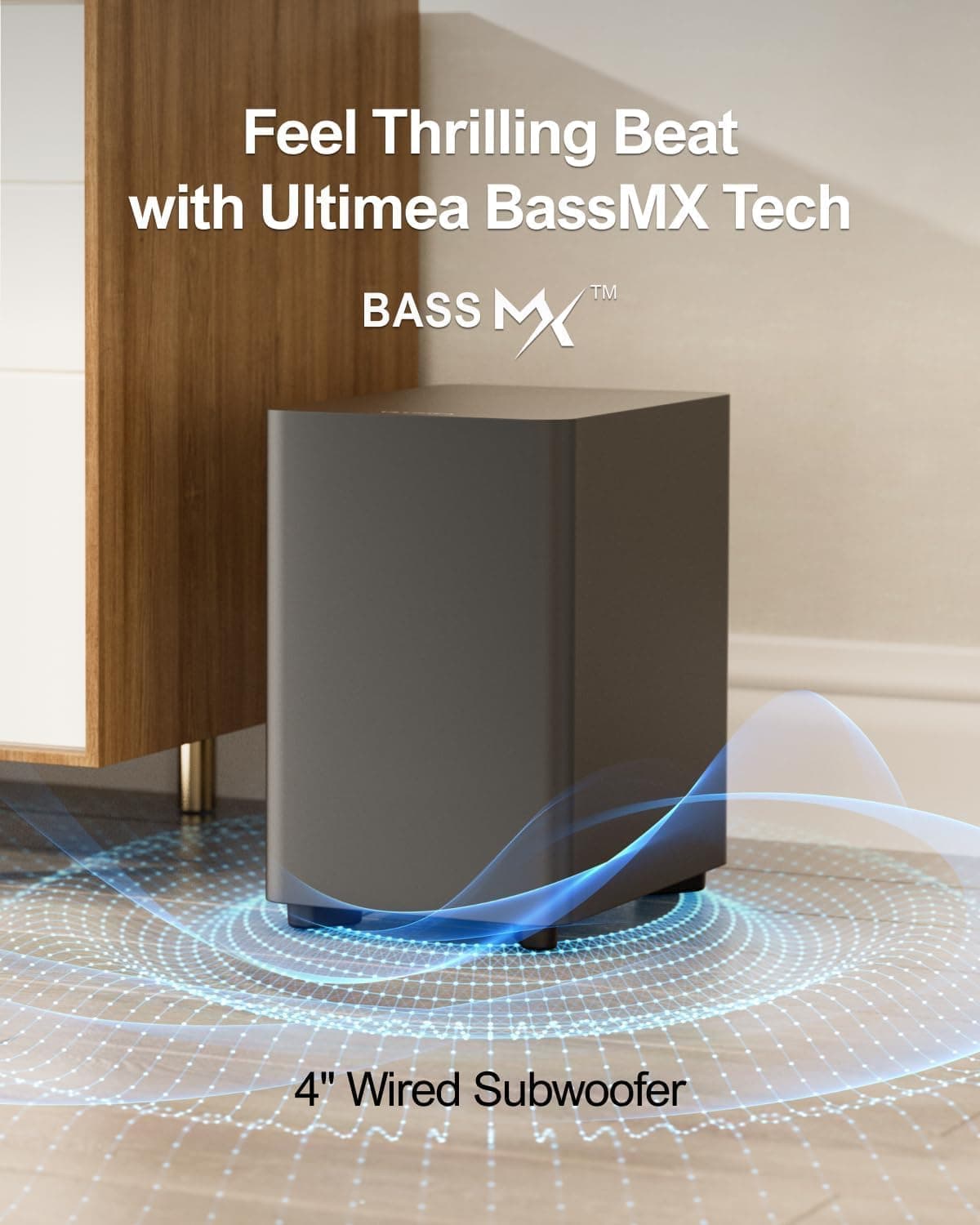 ULTIMEA 7.1ch Sound Bar with Subwoofer, Virtual Surround Sound System for TV, Sound Bar for Smart TV with 4 Surround Speakers, Peak Power 330W, TV Soundbar with App Control, Opt/AUX/BT, Aura A40 U2601 - Image 7