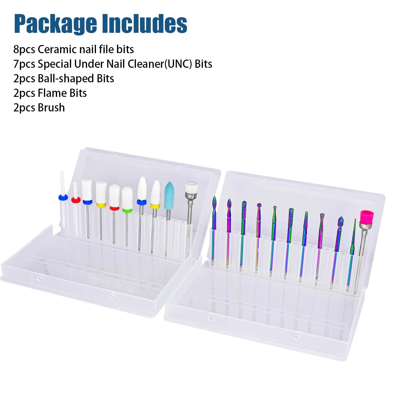 Depvko 21pcs Nail Drill Bits Sets, 3/32 Inch Cuticle Electric Nail File and Ceramic Acrylic Gel Nail Bit Kit, Acrylic Nail Art Tools, Carbide Remover Bits for Manicure Pedicure, Home Salon - Image 8