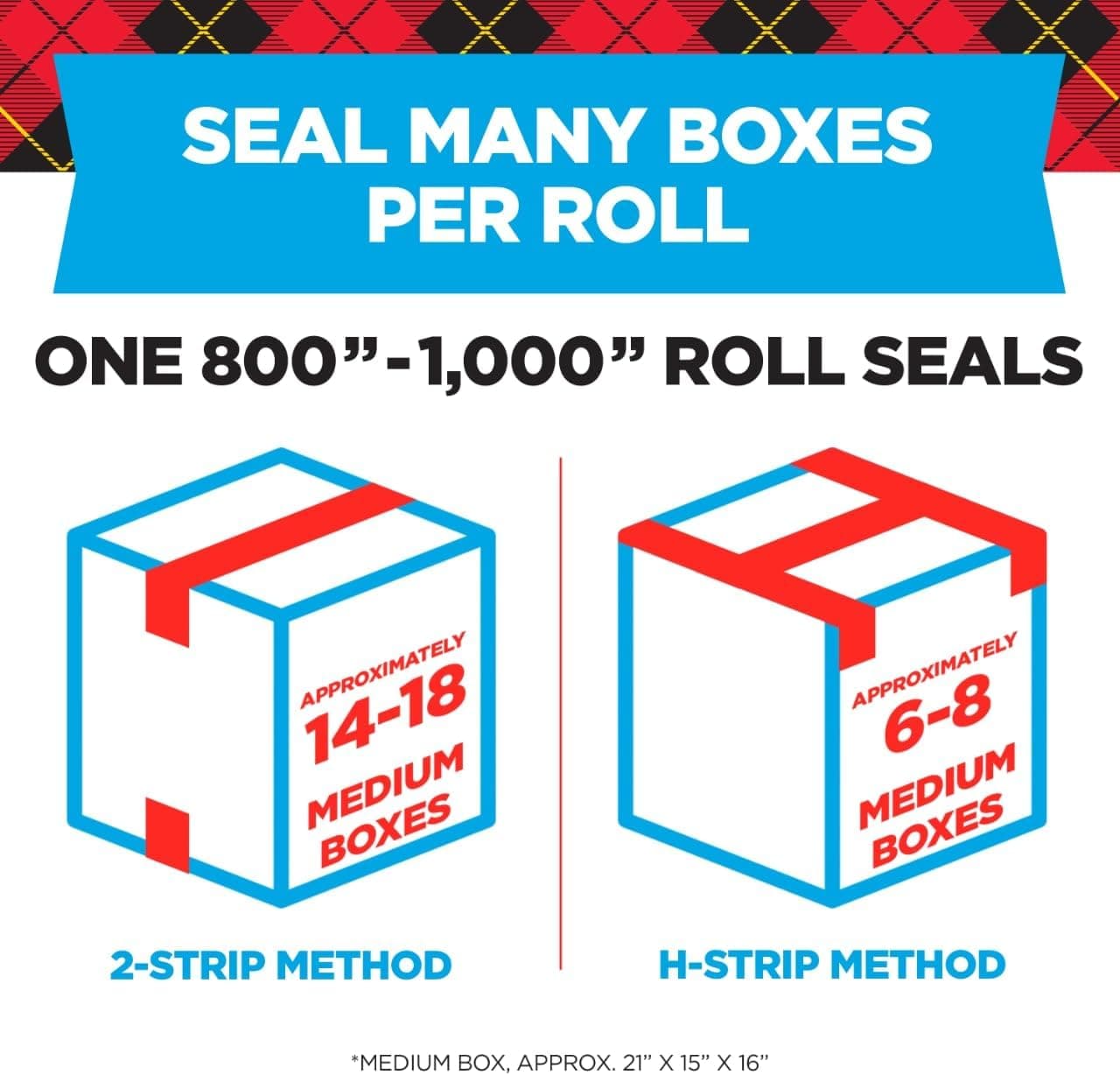 Scotch Heavy Duty Shipping Packing Tape, Clear, Packing Tape for Moving Boxes and Packaging Supplies, 1.88 in. x 22.2 yd., 6 Roll Dispensers, Moving Supplies 6 Packs - Image 4