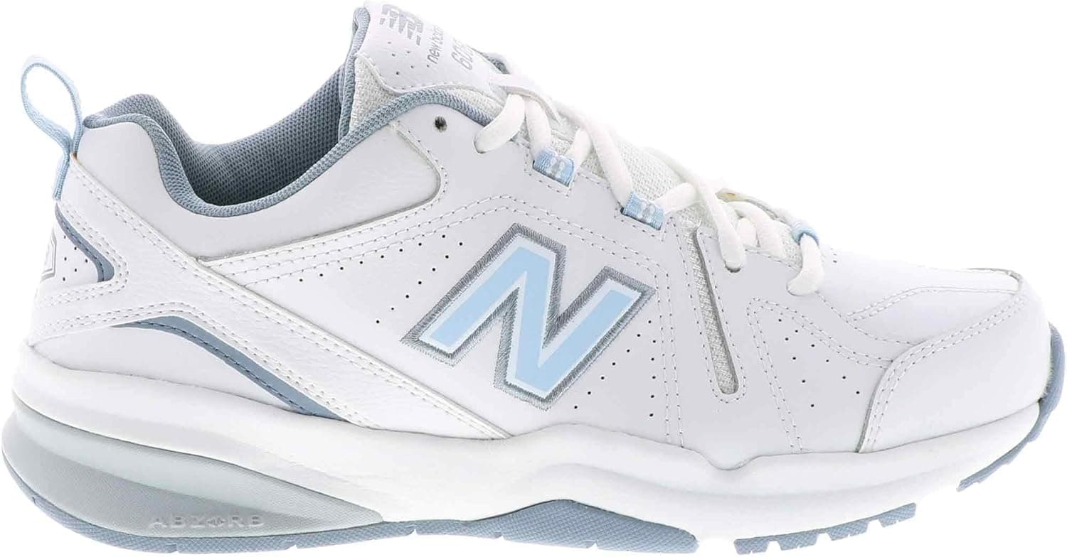 New Balance Women's 608 V5 Casual Comfort Cross Trainer 8.5 Wide White/Light Blue - Image 3