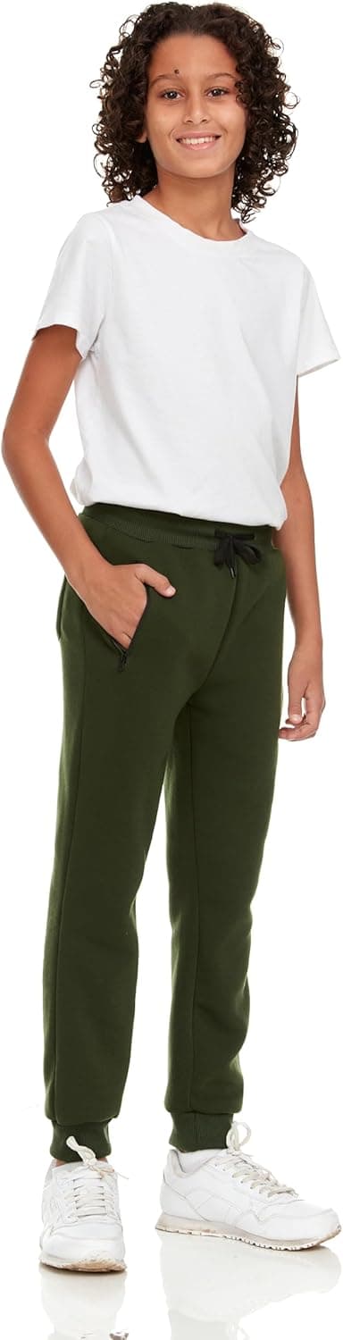 PURE CHAMP 3Pk Boys Sweatpants Fleece Athletic Workout Kids Clothes Boys Joggers with Zipper Pocket and Drawstring Size 4-20 Large Set3 - Image 4