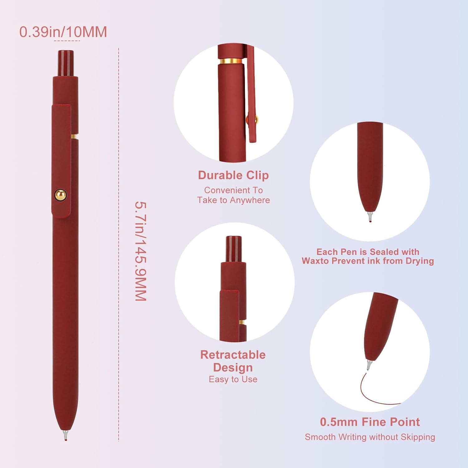 Ddaowanx Colorful Gel Pens, 0.5mm Fine Point Retractable,Multi Colored Pens for Journaling and Sketching,School Supplies,Stuffers for Teens, Gifts for Women (6Pcs-Vintage Colors) - Image 3