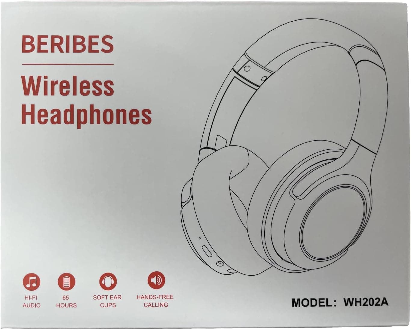 BERIBES Bluetooth Headphones Over Ear, 65H Playtime and 6 EQ Music Modes Wireless Headphones with Microphone, HiFi Stereo Foldable Lightweight Headset, Deep Bass for Home Office Cellphone PC Ect. Black - Image 10